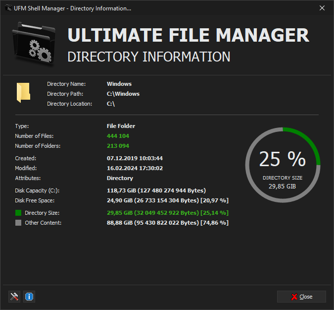 UFM Shell Manager - Directory Information Mode